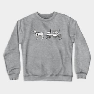 Wedding horse & carriage cartoon illustration Crewneck Sweatshirt